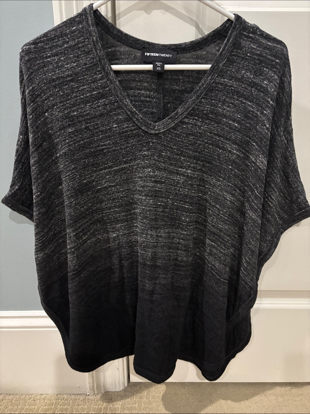 Fifteen Twenty Charcoal Marled V-Neck Tunic